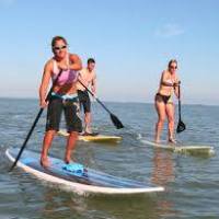 a group of people on a boat in the water