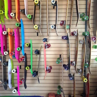 a row of wooden cabinets