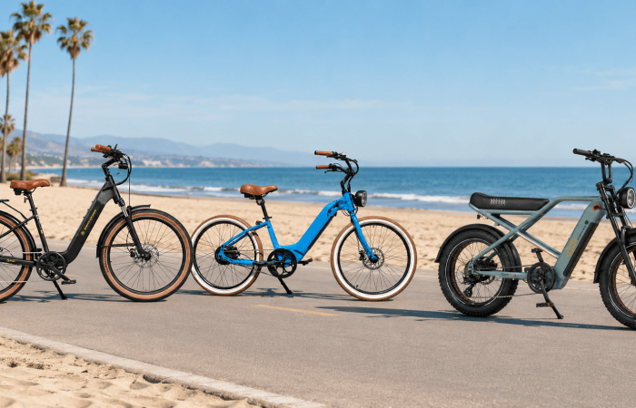 E-bikes by the beach
